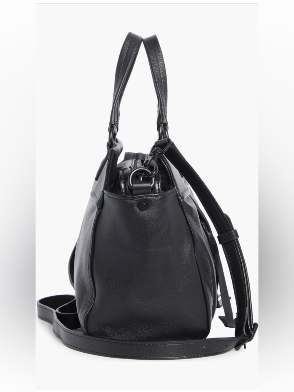 Aimee low key Luxe satchel bag Leather Tote Satchel with Shoulder Strap - Picture 4 of 9